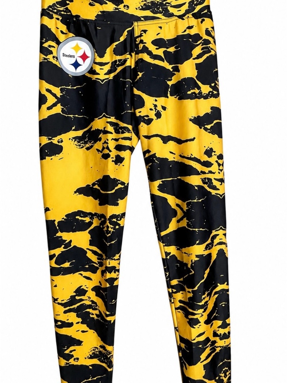 Steelers Black & Yellow Print Leggings - Size Medium women’s